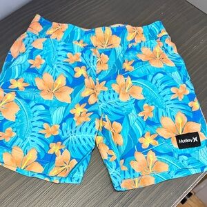 Hurley Men's Tropical Blue and Orange Hybrid Shorts